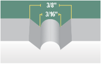 V-Bead – 1-5/8” & 2-1/2” On Center - Diagram