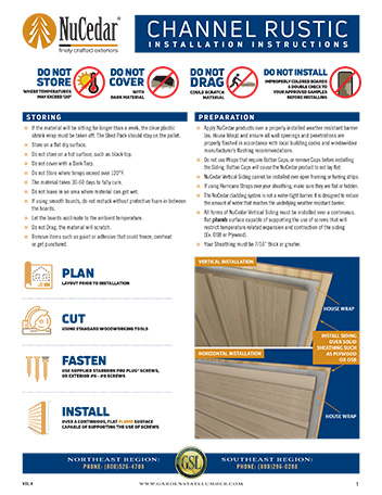 Channel Rustic Installation Guide